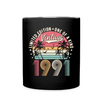 1991 Vintage Anniversaire Vintage Rétro Cadeau - Mug uni - noir - Devant