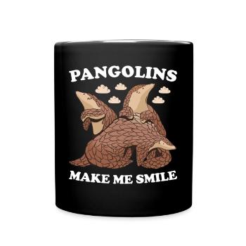 Pangolins Make Me Smile Pangolin - Full Colour Mug - black - Front