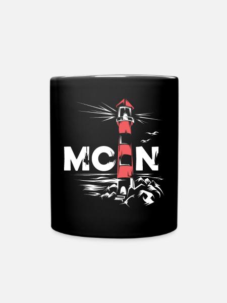 Leuchtturm Illustration Symbol moin Ostsee Nordsee - Tasse einfarbig - Schwarz