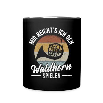 Waldhorn Hornist Orchester Horn Musiker - Tasse einfarbig - Schwarz - Vorne