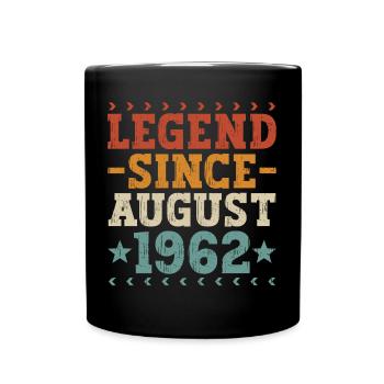 Légende Août 1962 Vintage Vintage Anniversaire - Mug uni - noir - Devant