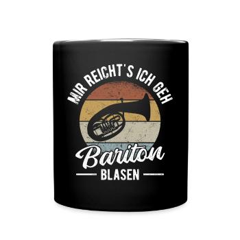 Baritonhorn Musiker Bariton Orchester Blasmusik - Tasse einfarbig - Schwarz - Vorne