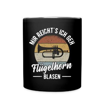 Flügelhorn Orchester Horn Musiker Blasmusik - Tasse einfarbig - Schwarz - Vorne