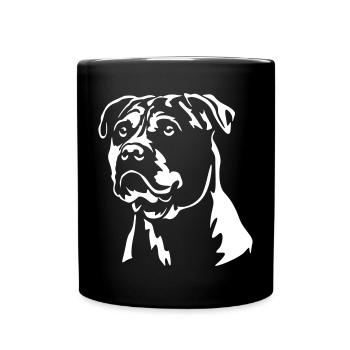 Perro Dogo Mallorquin Kopf "Black Edition" - Tasse einfarbig - Schwarz - Vorne