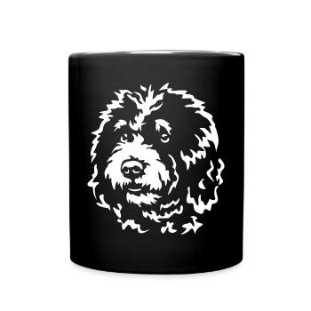 Spanish Water Dog Head "Black Edition" - Full Colour Mug - black - Front