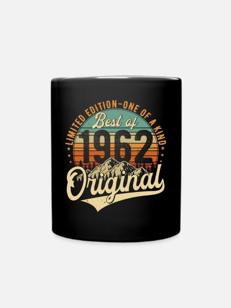 Original 1962 Vintage Jahrgang Geburtstag Retro - Tasse einfarbig - Schwarz