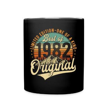 Original 1982 Vintage Birthday Retro - Full Colour Mug - black - Front