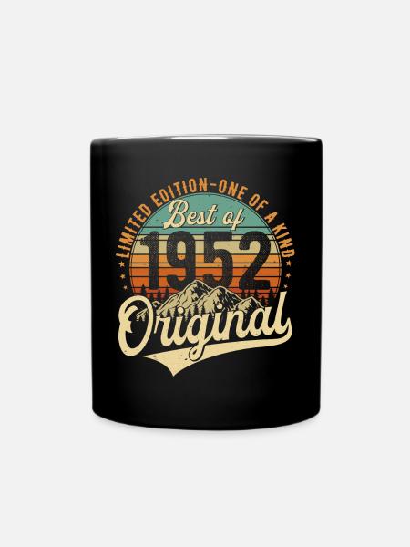Original 1952 Vintage Jahrgang Geburtstag Retro - Tasse einfarbig - Schwarz