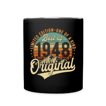 Original 1948 Vintage Birthday Retro - Full Colour Mug - black - Front