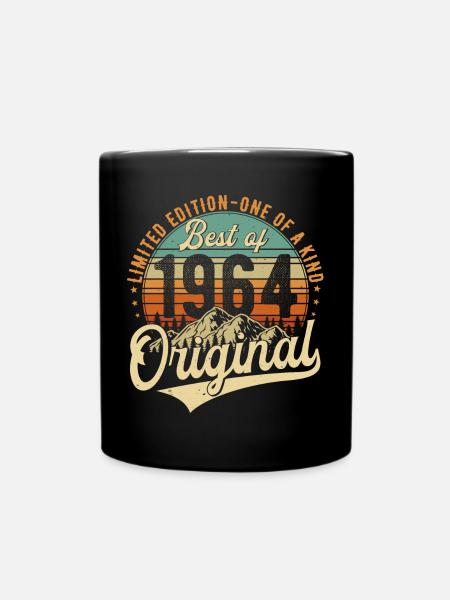 Original 1964 Vintage Jahrgang Geburtstag Retro - Tasse einfarbig - Schwarz
