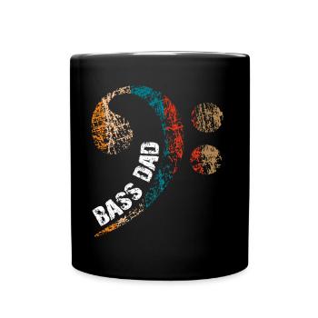 Papa spielt Bass Papa ist Bassist - Tasse einfarbig - Schwarz - Vorne