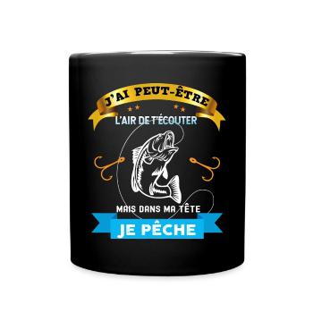 Pêcheur Passion Canne à Pêche - Mug uni - noir - Devant