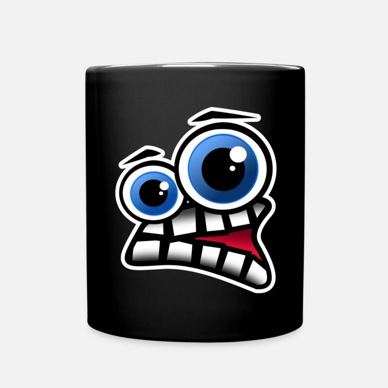 Gesicht Comic - Tasse einfarbig - Schwarz