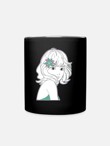 Manga Girl Anime - Tasse einfarbig - Schwarz