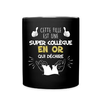 Super Collègue En Or Humour Femme - Mug uni - noir - Devant