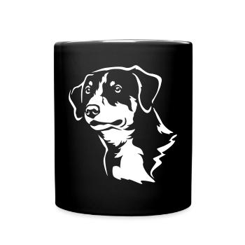 Tête de chien de montagne Entlebucher « Black Edition » - Mug uni - noir - Devant