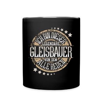 Gleisbauer - Tasse einfarbig - Schwarz - Vorne
