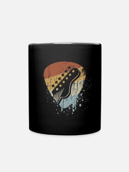 Retro Gitarre Plektrum Gitarrist - Tasse einfarbig - Schwarz