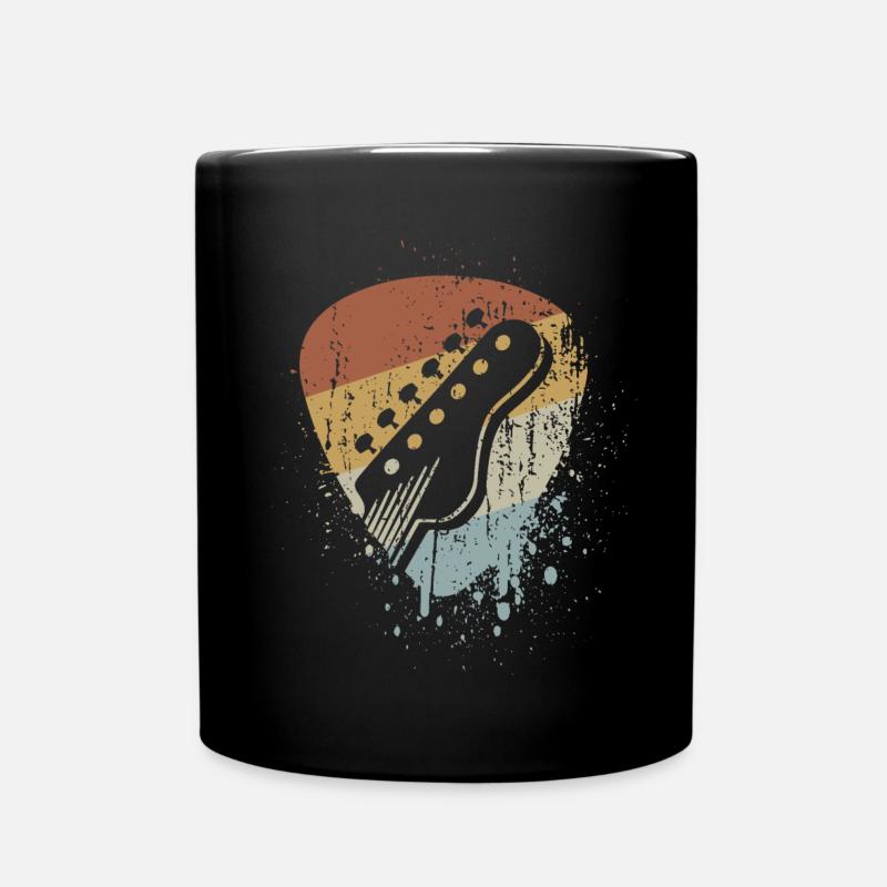 Retro Gitarre Plektrum Gitarrist - Tasse einfarbig - Schwarz