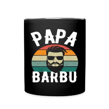 Papa barbu cadeau fête des pères avec barbe - Mug uni - noir - Devant