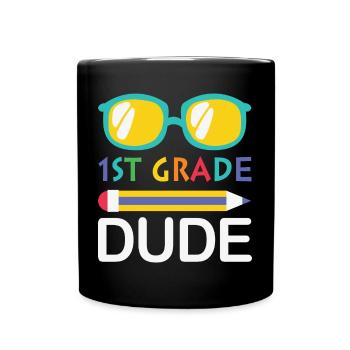 1. Klasse Dude Rainbow Girls Boys Teacher Team - Tasse einfarbig - Schwarz - Vorne