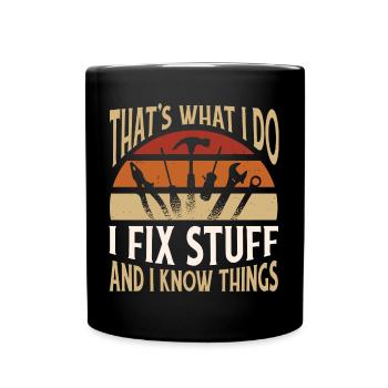 I repair things artisan craft vintage - Full Colour Mug - black - Front