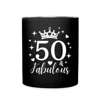 Fabulous 50. 50th birthday - Full Colour Mug - black - Front