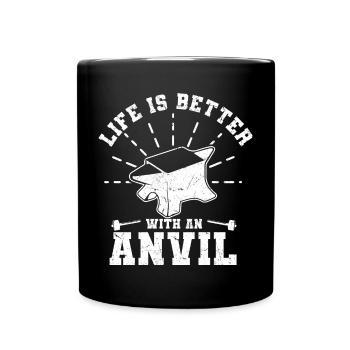 Anvil Blacksmith | Craft Metal Worker Gift Idea - Full Colour Mug - black - Front
