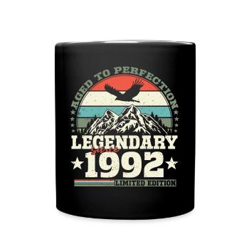 Legendär 1992 Jahrgang geboren Geburtstag Geschenk - Tasse einfarbig - Schwarz - Vorne