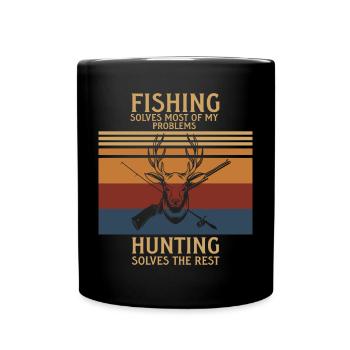 Fishing Angler Fishing Rod - Full Colour Mug - black - Front