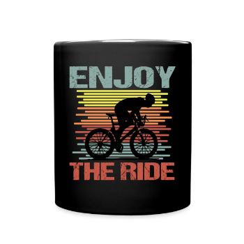 Bike Riding Man Enjoy the Ride - Full Colour Mug - black - Front