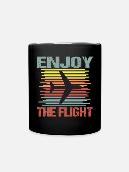 Airplane Fly Vacation - Mug uni - noir