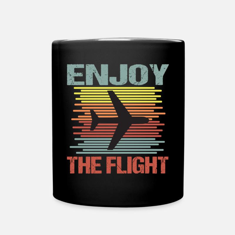 Enjoy the Flight Flugzeug Urlaub - Tasse einfarbig - Schwarz