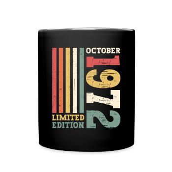 Octobre Né 1972 50e anniversaire Cadeau Cool - Mug uni - noir - Devant