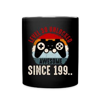 Level-30 Entsperrter Retro-Controller - Tasse einfarbig - Schwarz - Vorne