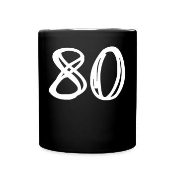 80 YEARS. 80TH ANNIVERSARY. BIRTHDAY 80 YEARS. 80 - Full Colour Mug - black - Front