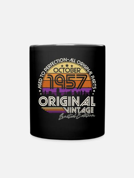 Oktober 1957 Jahrgang Geburtstag Retro Geschenk - Tasse einfarbig - Schwarz