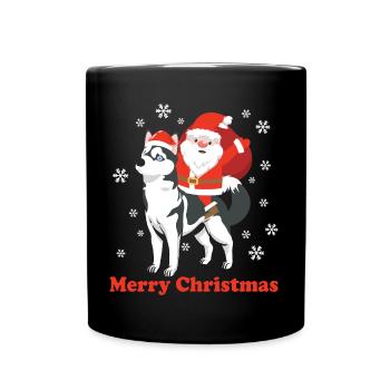 Weihnachten Santa Claus Merry Christmas - Full Colour Mug - black - Front