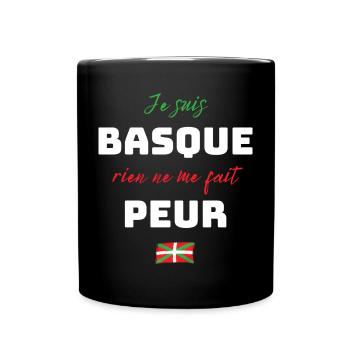 Basque humour cadeau rien ne me fait peur - Mug uni - noir - Devant
