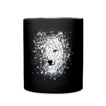 Loup polaire Loup blanc - Mug uni - noir - Devant