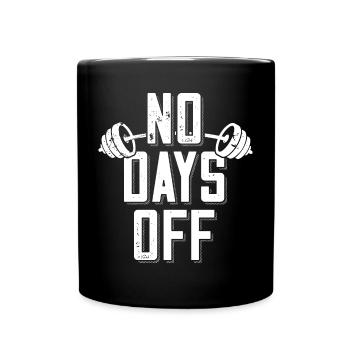 Pas de jours de congé Bodybuilder disant Barbell - Mug uni - noir - Devant