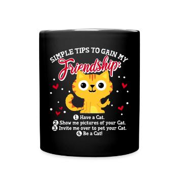 Chat Drôle Dire Chats Dictons Amitié - Mug uni - noir - Devant