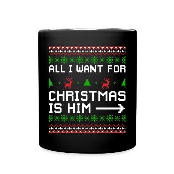 Christmas Saying Love Couples Couple Gift - Full Colour Mug - black - Front