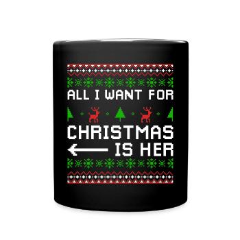 Christmas Saying Love Couples Couple Gift - Full Colour Mug - black - Front