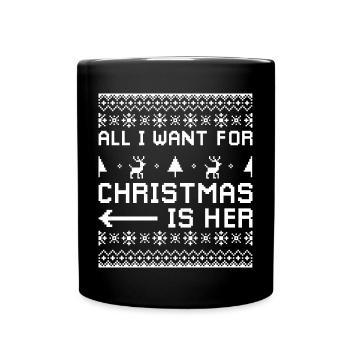 Christmas Saying Love Couples Couple Gift - Full Colour Mug - black - Front