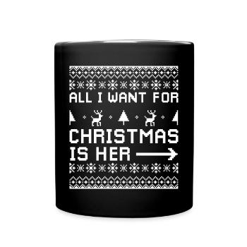 Noël Dicton Amour Couples Cadeau de couple - Mug uni - noir - Devant