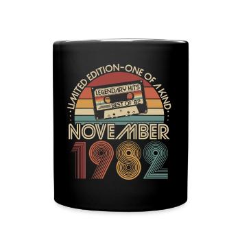November 1982 Born Retro Birthday - Full Colour Mug - black - Front