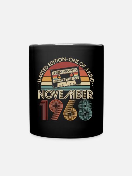 Novembre 1968 né rétro anniversaire - Mug uni - noir