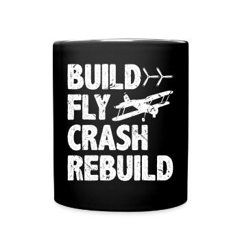 Funny RC Pilot Flugzeug Fliegen - Tasse einfarbig - Schwarz - Vorne