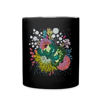 Unter Wasser Welt - Tasse einfarbig - Schwarz - Vorne